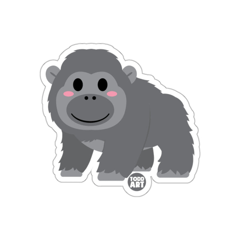 Load image into Gallery viewer, Cute Smiling Gorilla Todd Art Sticker Product
