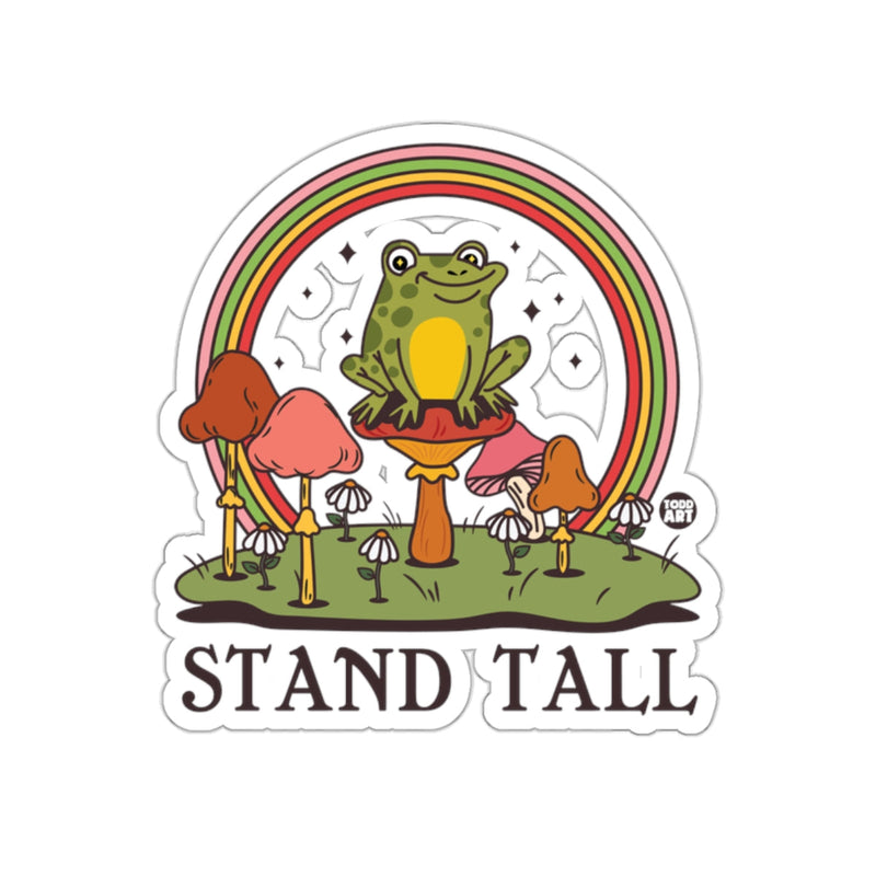 Load image into Gallery viewer, Stand Tall Frog with Mushrooms Sticker Design
