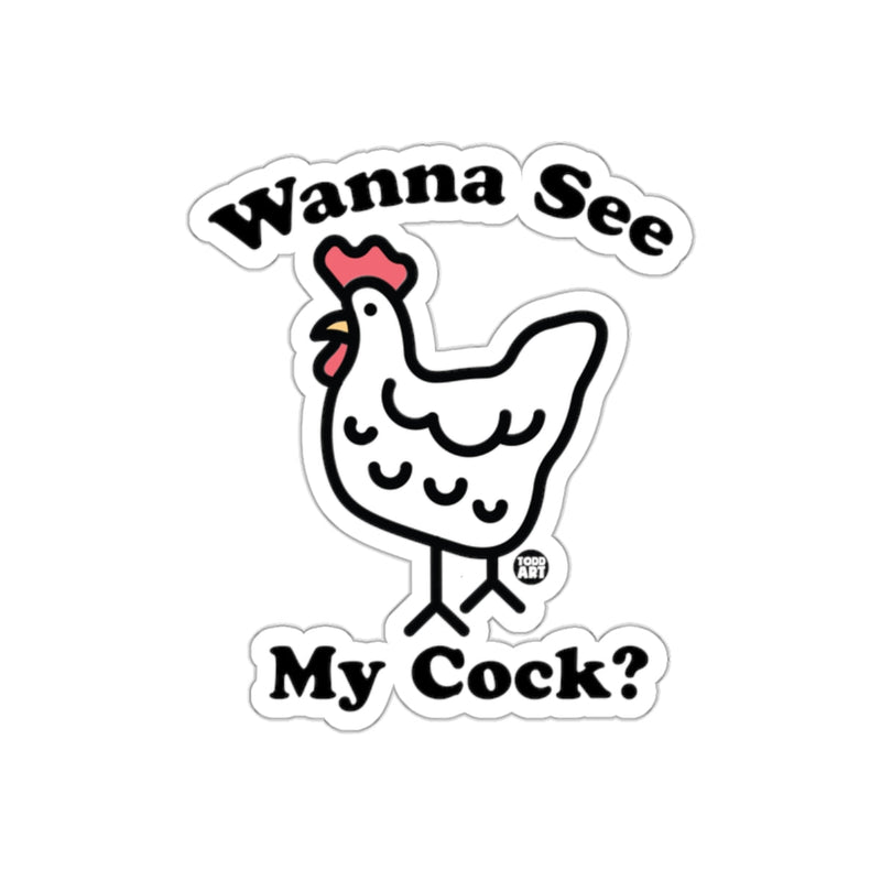 Load image into Gallery viewer, Wanna See My Cock Chicken Fun Sticker
