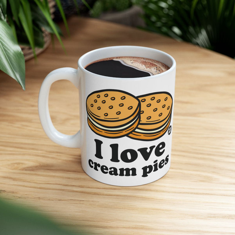 Load image into Gallery viewer, I Love Cream Pies Illustrated Coffee Mug for Fun
