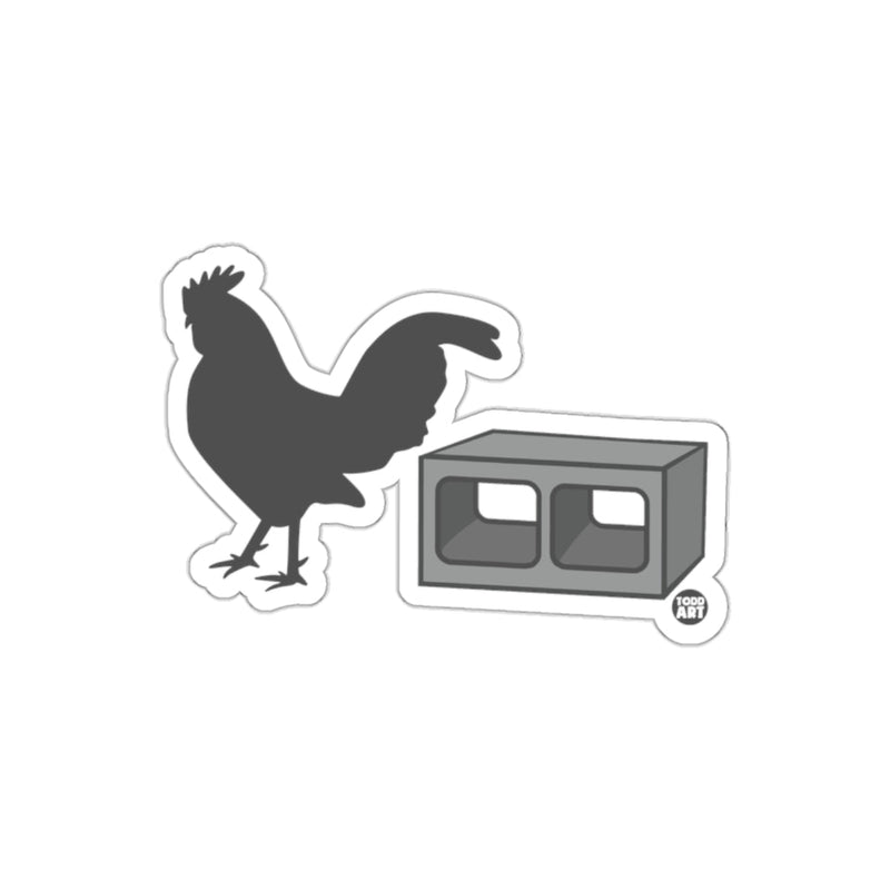 Load image into Gallery viewer, Rooster and Cinder Block Graphic Sticker Design

