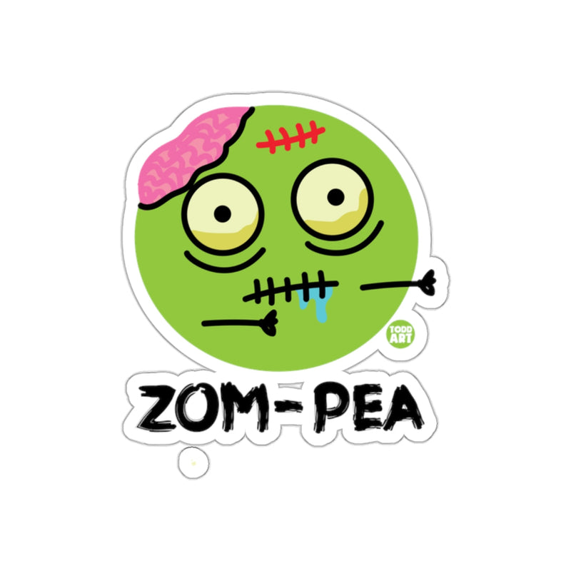 Load image into Gallery viewer, Funny Zom-Pea Zombie Pun Sticker Product
