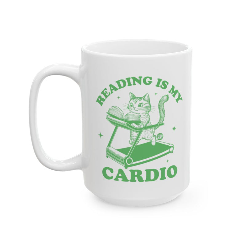 Load image into Gallery viewer, Reading Is My Cardio Cat on Treadmill Mug
