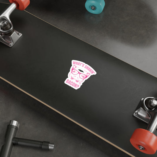 What's Shakin' Bacon Pink Pig with Glasses sticker