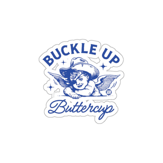 Buckle Up Buttercup Cowboy Cherub Art Sticker