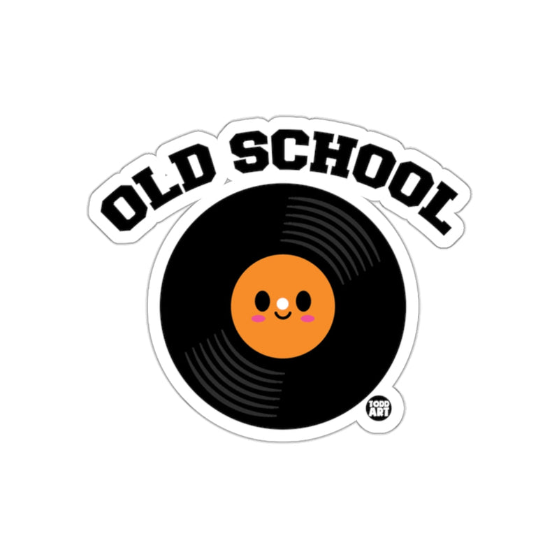 Load image into Gallery viewer, Old School Vinyl Record Design with Cute Face sticker
