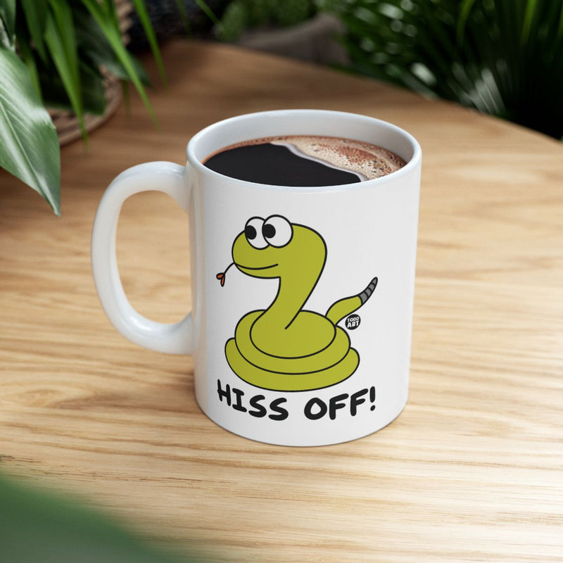 Load image into Gallery viewer, Funny Hiss Off Snake Cartoon White Coffee Mug Product
