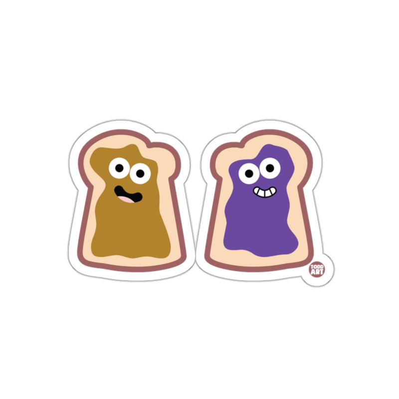 Load image into Gallery viewer, Smiling Peanut Butter and Jelly Toast Sticker Pack
