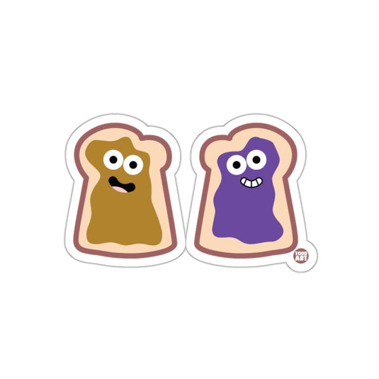 Smiling Peanut Butter and Jelly Toast Sticker Pack