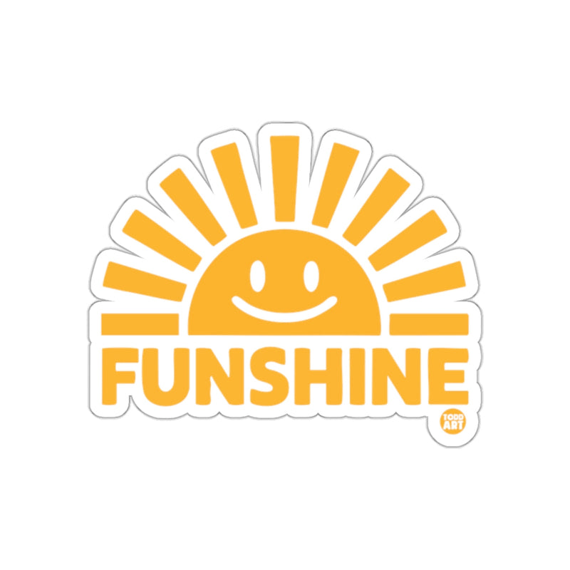 Load image into Gallery viewer, Funshine Happy Sun Sticker Bright Yellow Design
