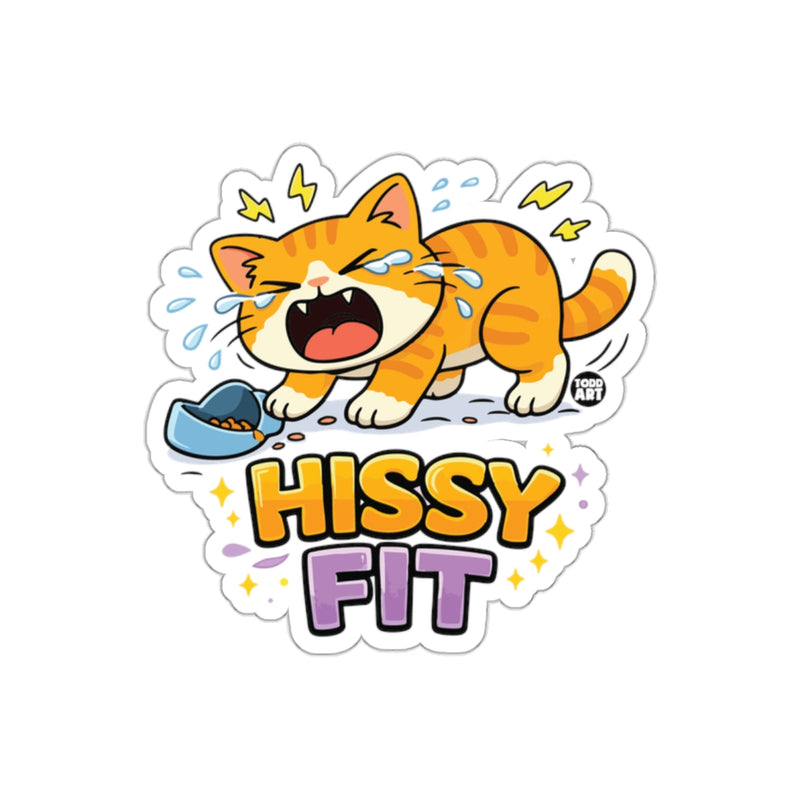 Load image into Gallery viewer, Dramatic Hissy Fit Orange Cat Cartoon Funny sticker
