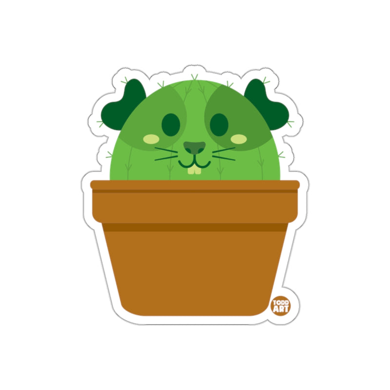 Load image into Gallery viewer, Cute Green Cactus Guinea Pig in a Brown Pot Sticker
