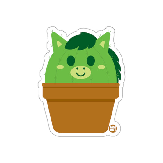 Cute Smiling Cactus Character in Pot Sticker