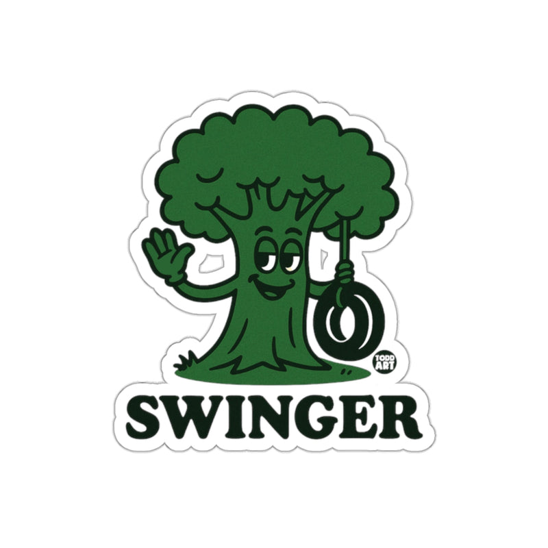 Load image into Gallery viewer, Swinger Tree with Tire Swing Cartoon Art Design sticker
