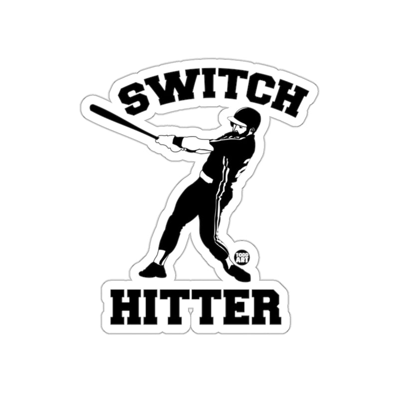 Load image into Gallery viewer, Switch Hitter Text with Baseball Player Art sticker
