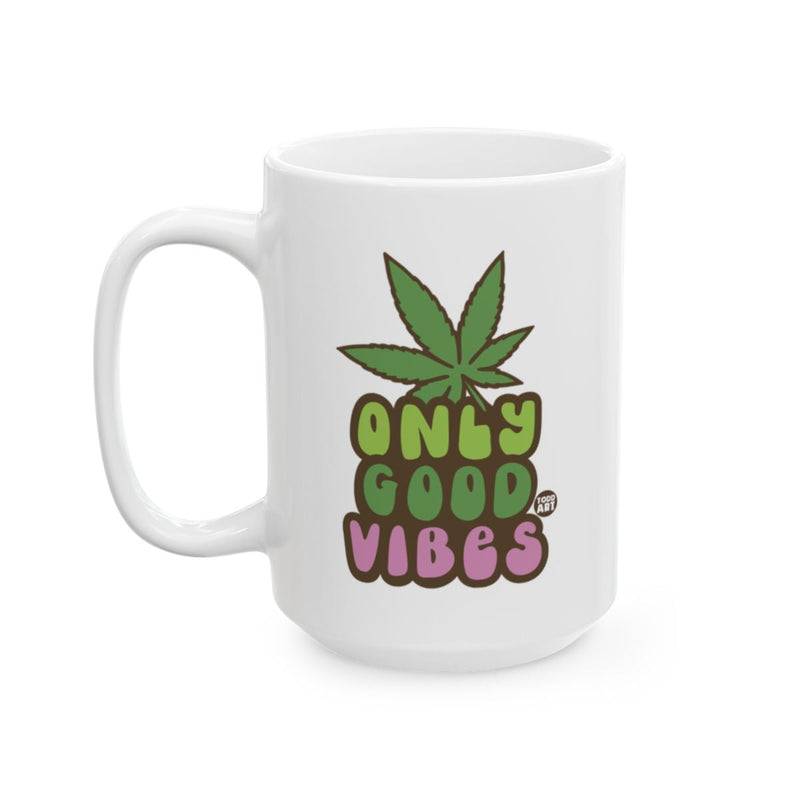 Load image into Gallery viewer, Only Good Vibes with Leaf Design Mug

