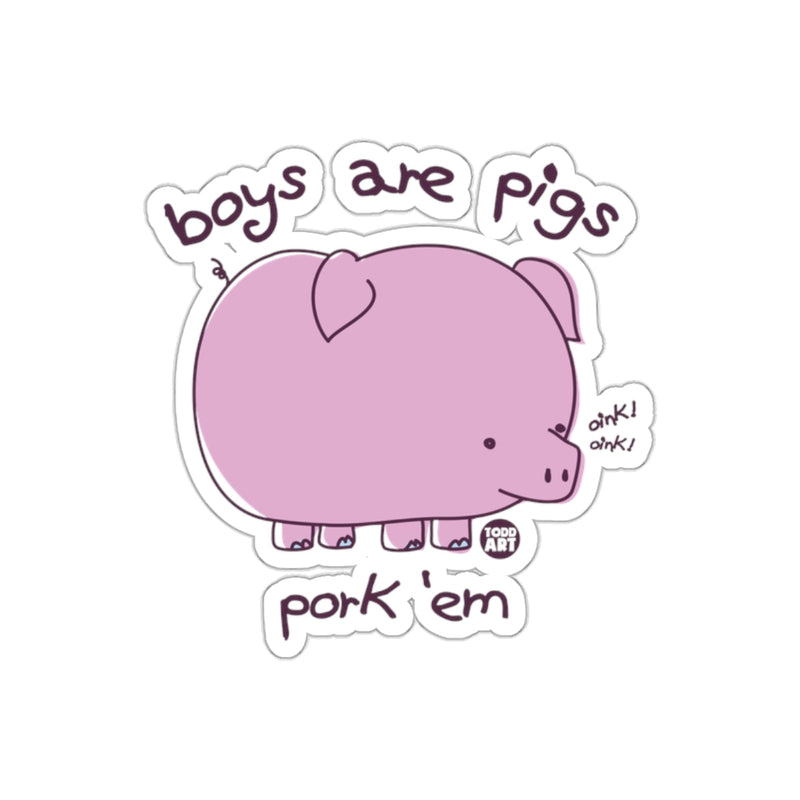 Load image into Gallery viewer, Boys Are Pigs Pink Pig Artwork Funny Sarcastic sticker
