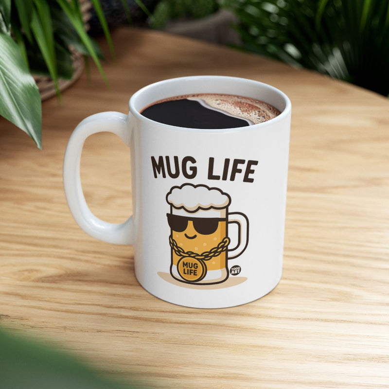 Load image into Gallery viewer, Mug Life Design Featuring Cool Beer with Sunglasses
