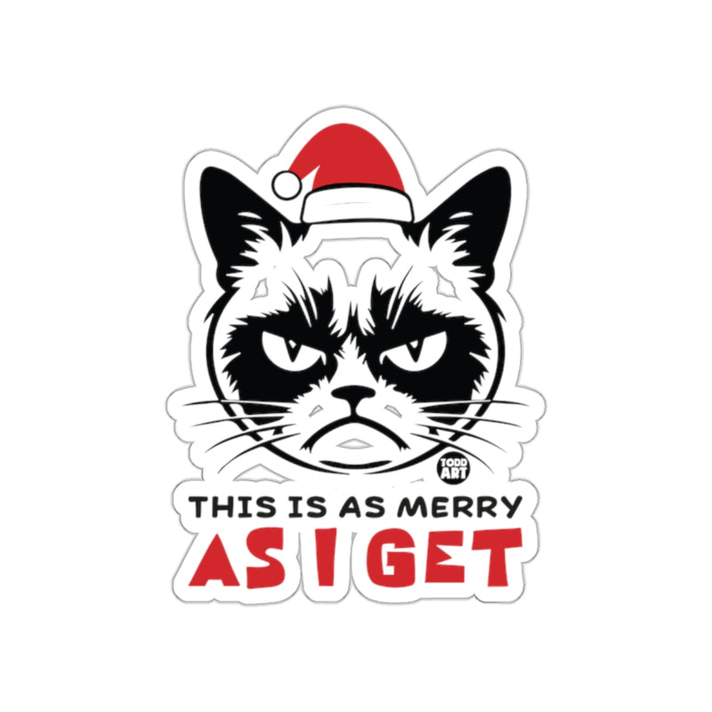 Load image into Gallery viewer, This is as Merry as I Get Grumpy Cat Sticker
