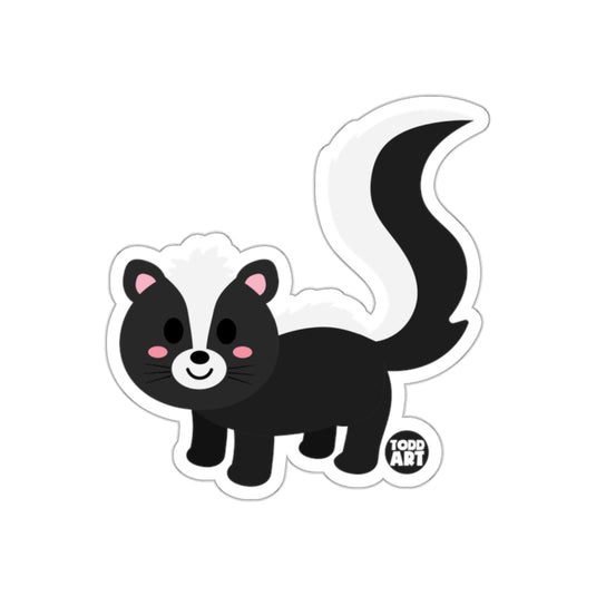 Cute Cartoon Skunk Sticker with Todd Art Logo