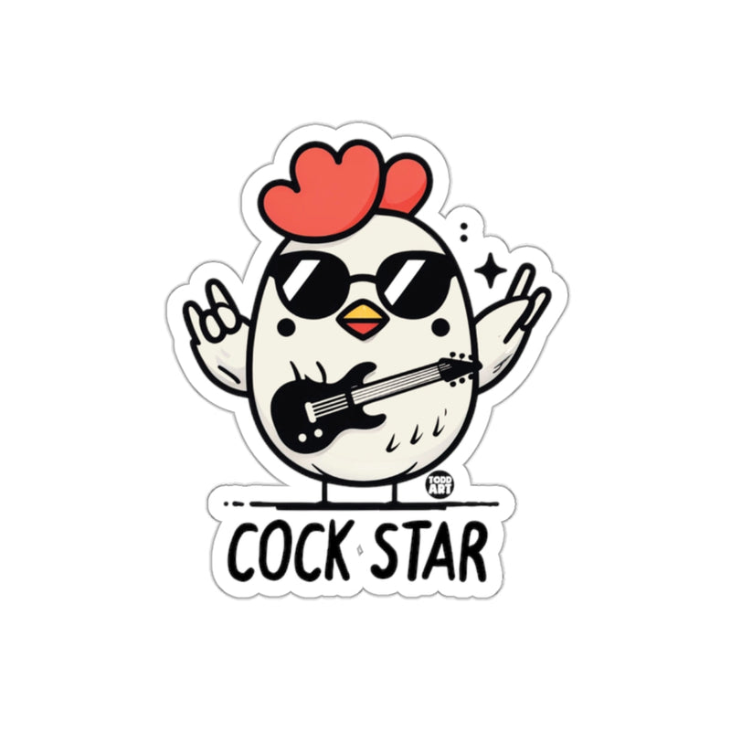 Load image into Gallery viewer, Cool Rocking Chicken Cock Star Sticker
