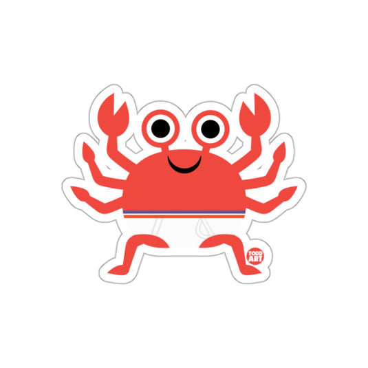 Cute Smiling Crab Character Sticker Decor Accessory