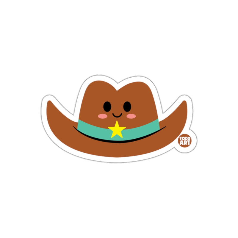 Load image into Gallery viewer, Cute Smiling Cowboy Hat With Star Sticker Fun Artwork
