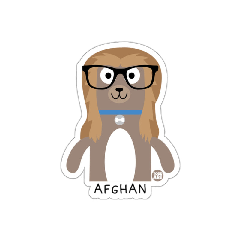 Load image into Gallery viewer, Afghan Cartoon Dog with Glasses Sticker
