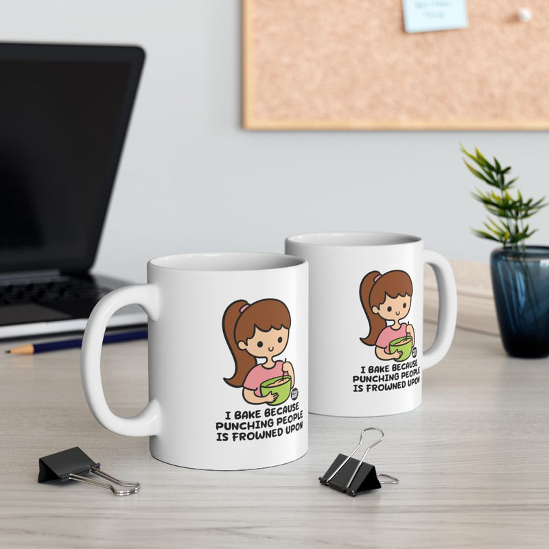Load image into Gallery viewer, I Bake Because Punching People Mug for Baking Lovers
