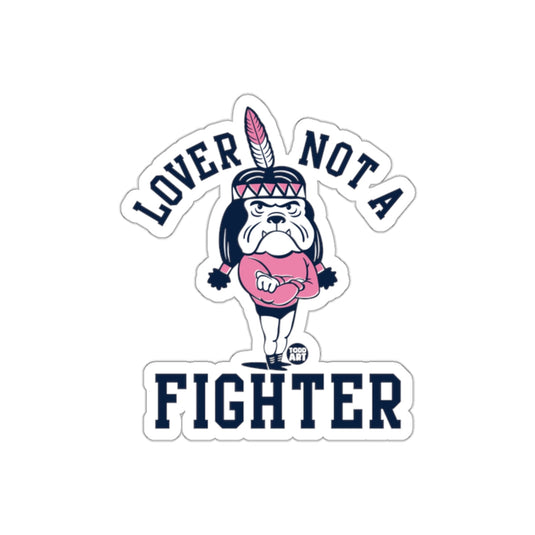 Lover Not a Fighter Bulldog Cartoon Sticker