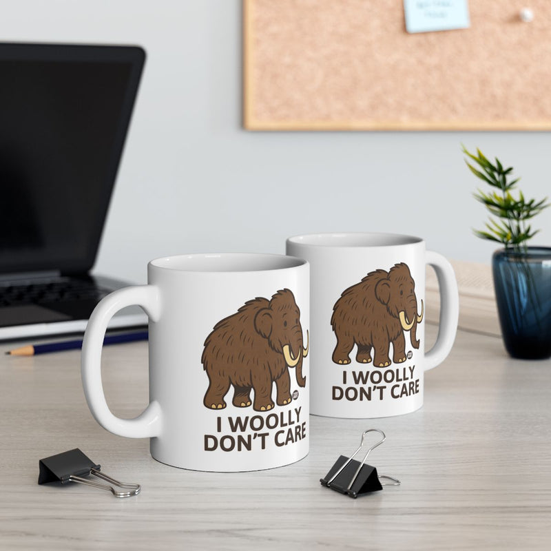 Load image into Gallery viewer, I Woolly Don't Care Novelty Mammoth Mug Product
