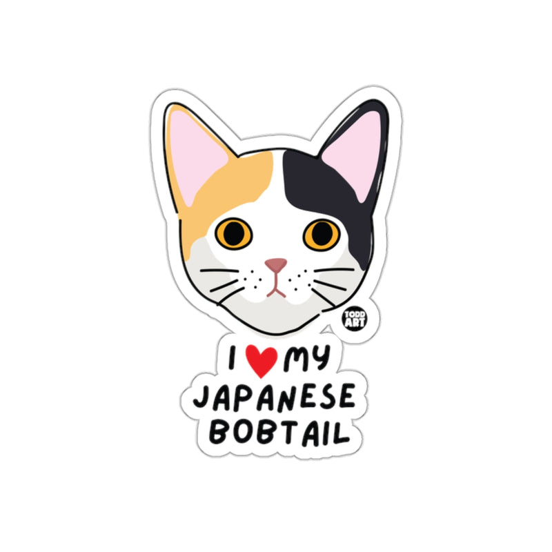 Load image into Gallery viewer, I Love My Japanese Bobtail Cute Graphic Sticker
