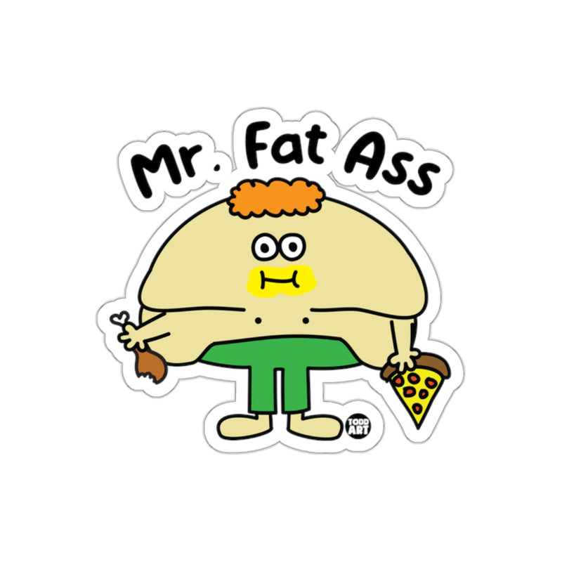 Load image into Gallery viewer, Funny Mr. Fat Ass Cartoon Character Sticker Product
