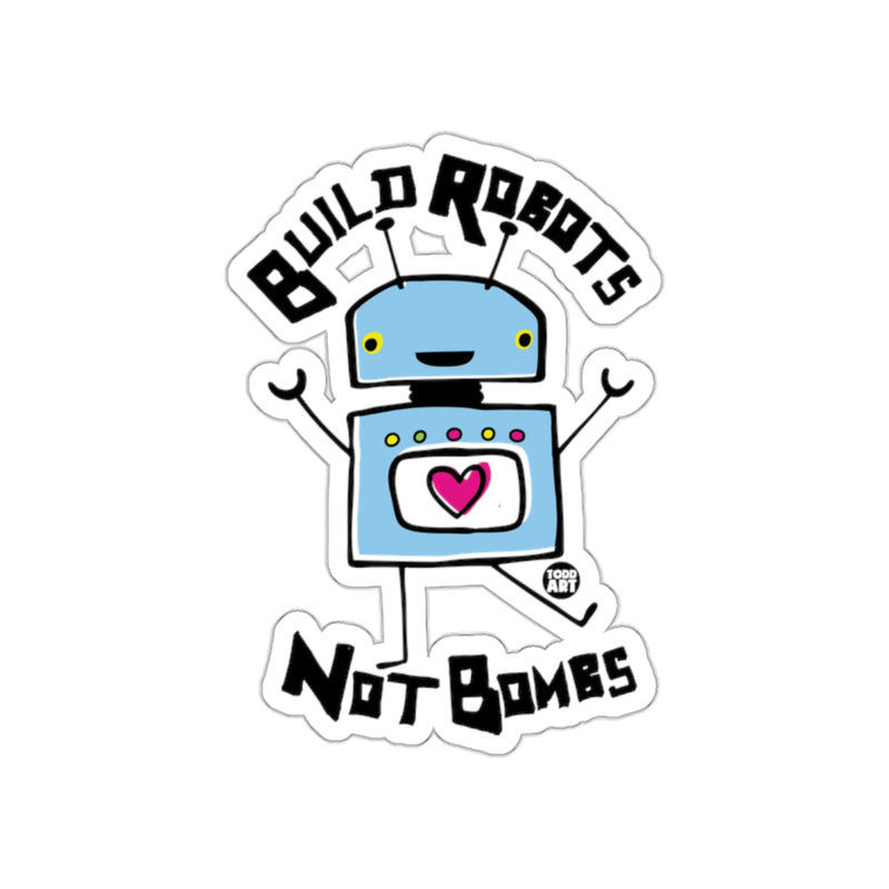 Load image into Gallery viewer, Build Robots Not Bombs Sticker for Tech Enthusiasts
