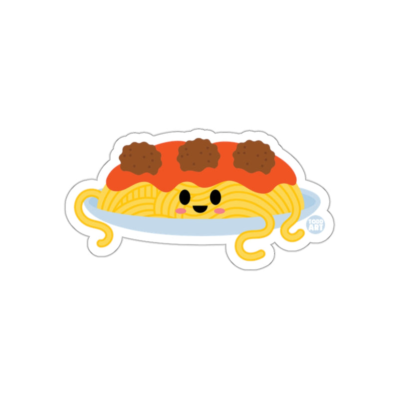 Load image into Gallery viewer, Smiling Spaghetti and Meatballs Sticker Design

