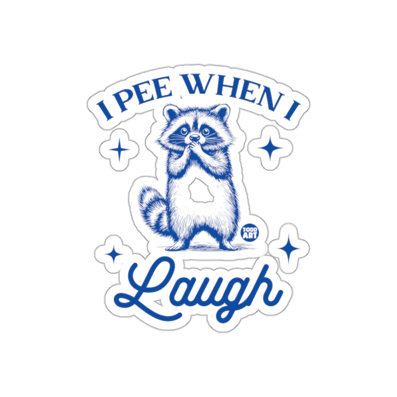 Load image into Gallery viewer, I Pee When I Laugh Cute Raccoon Funny Phrase sticker
