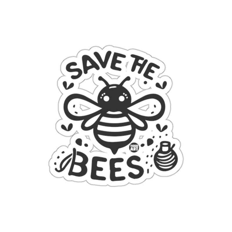 Load image into Gallery viewer, Save The Bees Sticker with Cute Bee and Honeycomb
