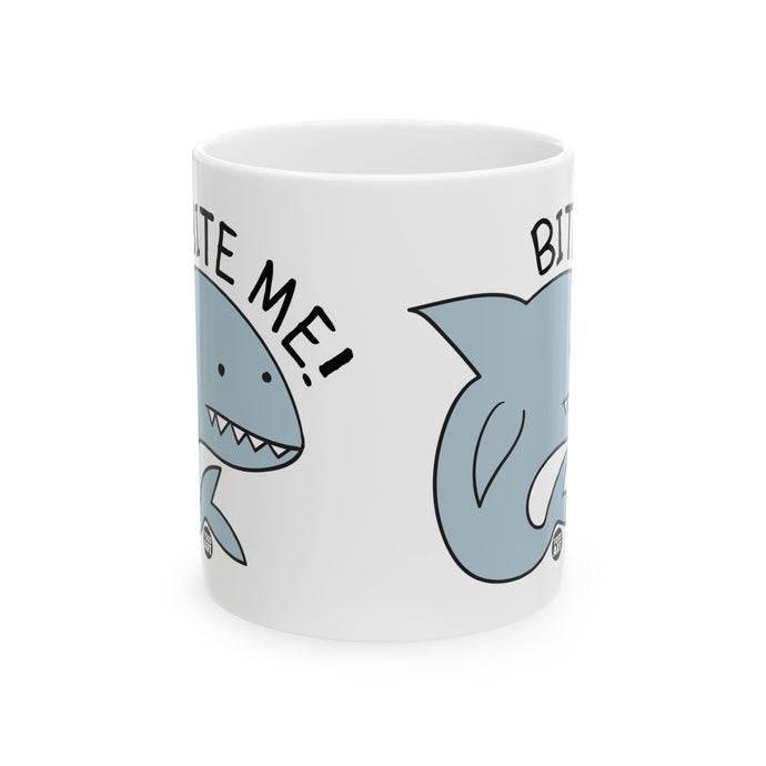 Bite Me Shark Coffee Mug, Funny Great White Shark Mug