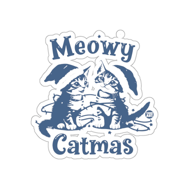 Load image into Gallery viewer, Meowy Catmas Cute Cats Sticker Perfect for Holidays

