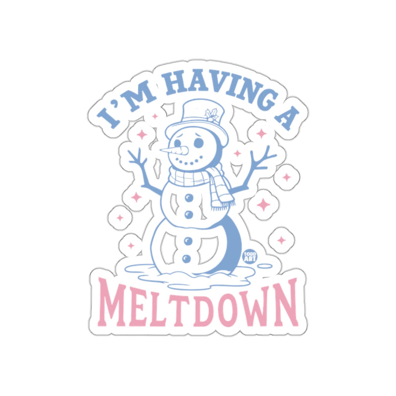 Load image into Gallery viewer, I'm Having A Meltdown Snowman Cartoon Sticker
