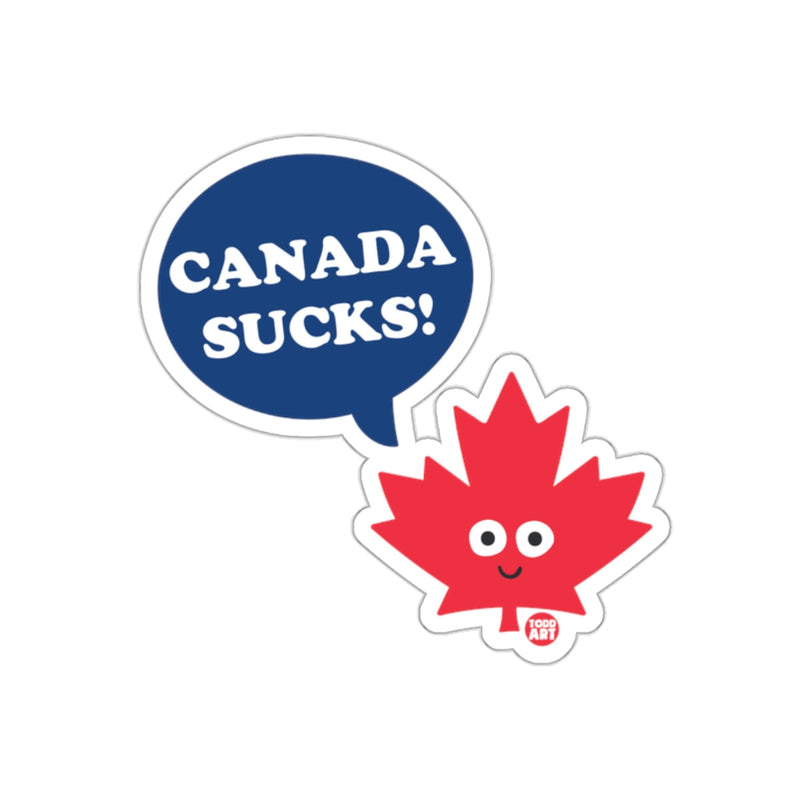 Load image into Gallery viewer, Canada Sucks Funny Maple Leaf Sticker
