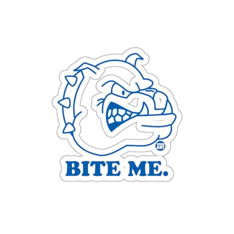 Load image into Gallery viewer, Bite Me Bulldog Sticker with Angry Expression Sticker
