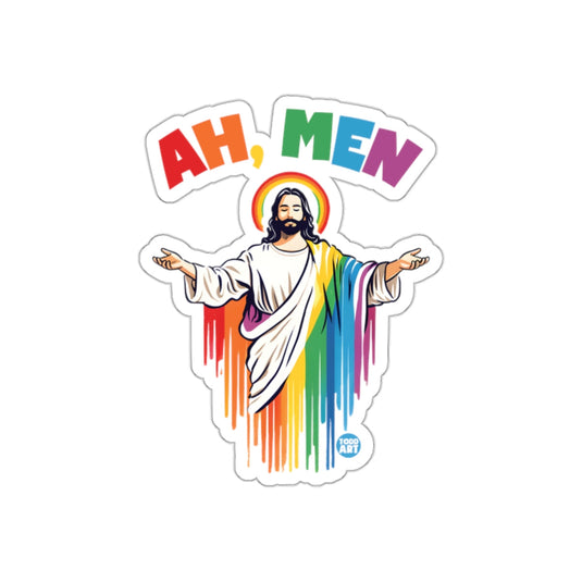 Ah Men Jesus Rainbow Design Graphic Sticker