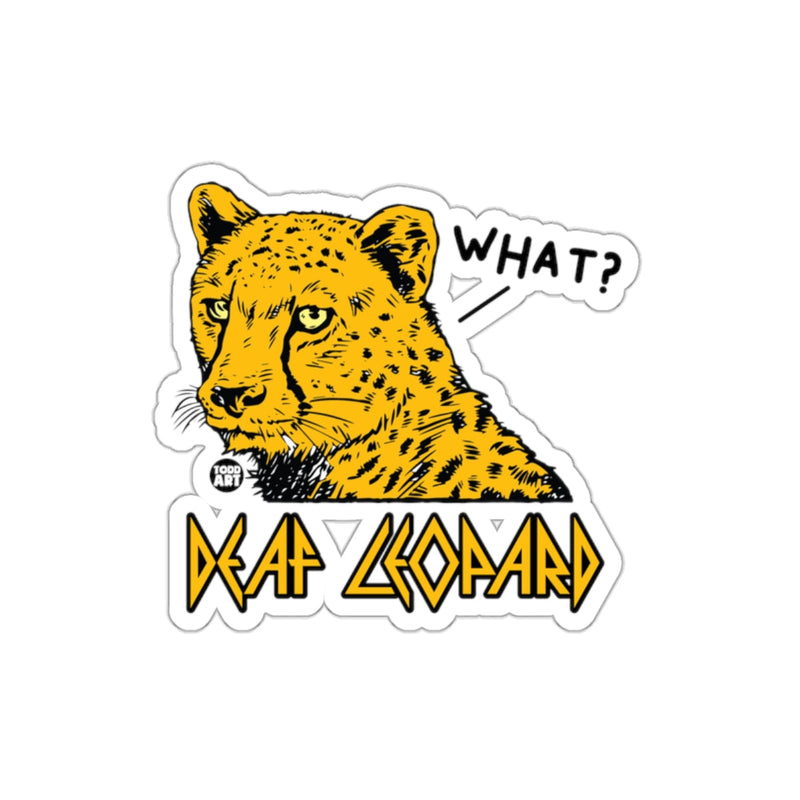 Load image into Gallery viewer, Funny Leopard Illustration Sticker What? Design Sticker
