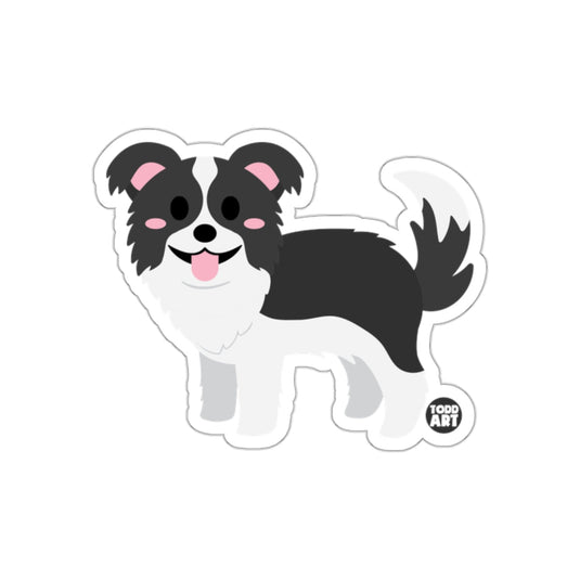 Cute Cartoon Border Collie Todd Art Sticker Decal