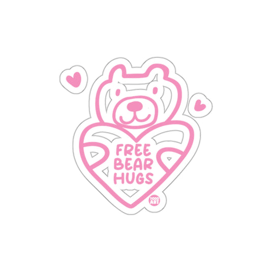 Free Bear Hugs Heart Shaped Sticker