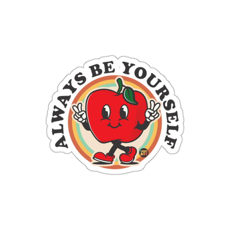 Load image into Gallery viewer, Always Be Yourself Cute Apple Character Sticker
