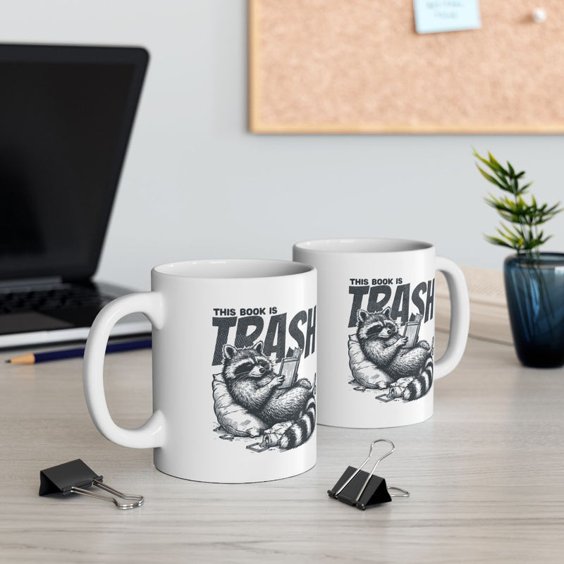 Load image into Gallery viewer, This Book Is Trash Raccoon Funny Office Mugs
