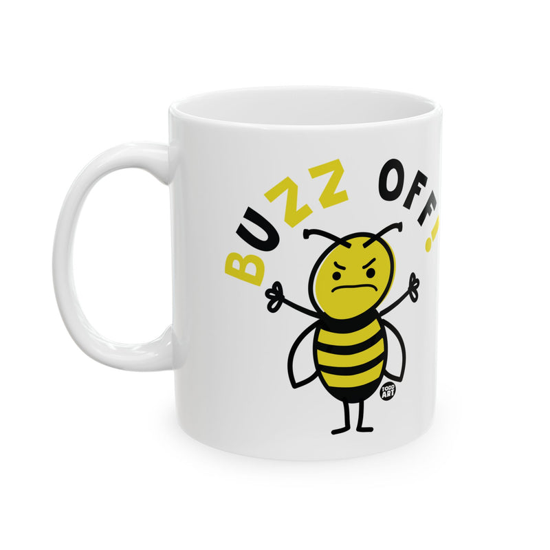 Load image into Gallery viewer, Buzz Off Bee Coffee Mug, Angry Bee Mug
