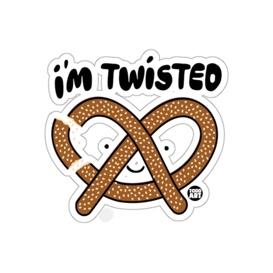I'm Twisted Funny Pretzel Character Graphic Sticker